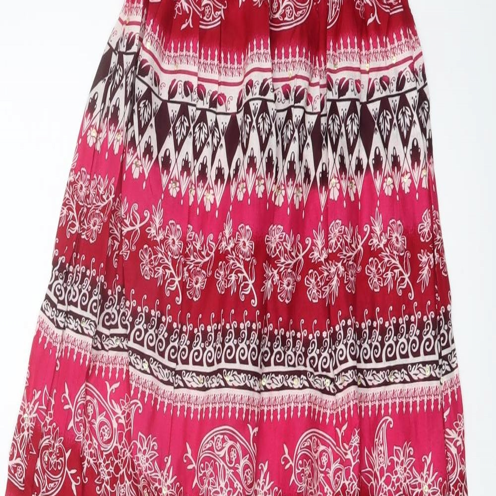 Warehouse Womens Multicoloured Geometric Cotton Maxi Size M Off the Shoulder Pullover