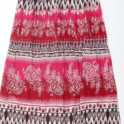 Warehouse Womens Multicoloured Geometric Cotton Maxi Size M Off the Shoulder Pullover