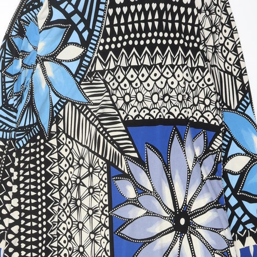 Wallis Womens Black Geometric Polyester A-Line Size M Round Neck Pullover
