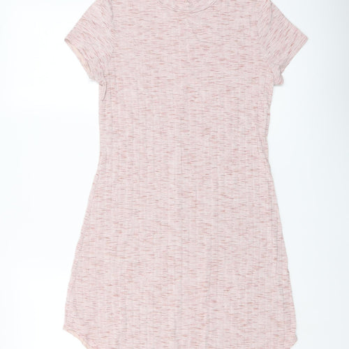 Charlotte Russe Womens Pink Polyester Mini Size XS Mock Neck Pullover