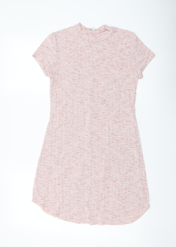 Charlotte Russe Womens Pink Polyester Mini Size XS Mock Neck Pullover