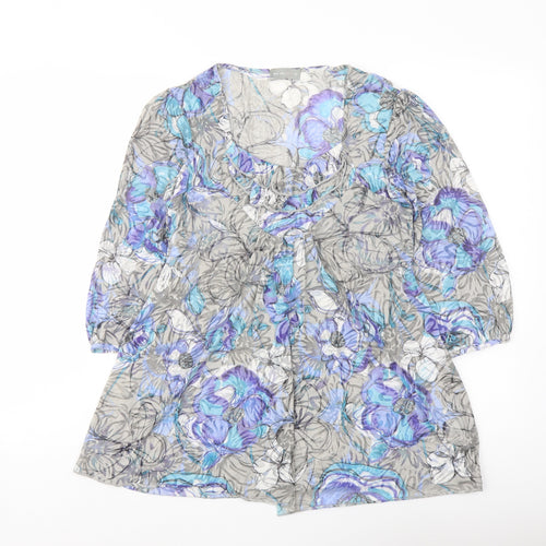 Per Una Womens Multicoloured Floral Polyester Basic Blouse Size 10 Scoop Neck