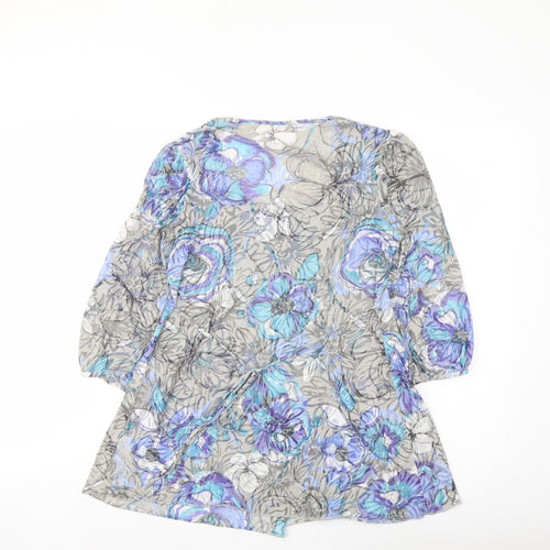 Per Una Womens Multicoloured Floral Polyester Basic Blouse Size 10 Scoop Neck