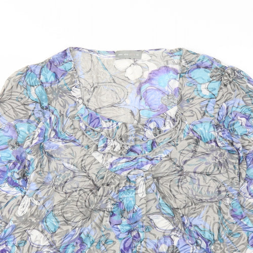 Per Una Womens Multicoloured Floral Polyester Basic Blouse Size 10 Scoop Neck