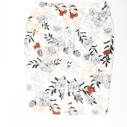 River Island Womens Multicoloured Floral Polyester A-Line Skirt Size 16 Zip
