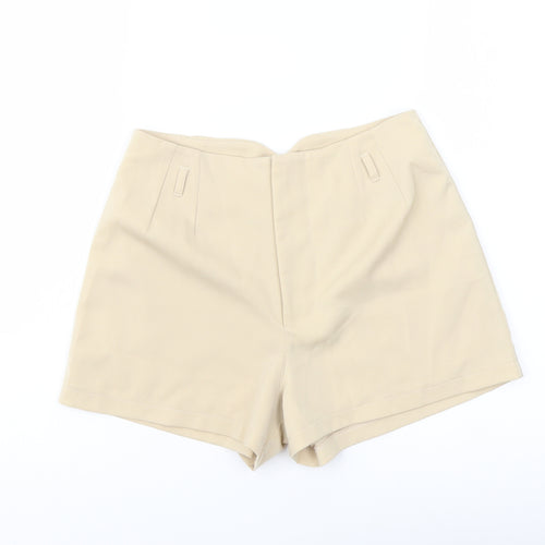 Eva & Lola Womens Beige Polyester Chino Shorts Size S L3 in Regular Zip