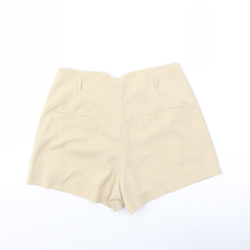 Eva & Lola Womens Beige Polyester Chino Shorts Size S L3 in Regular Zip