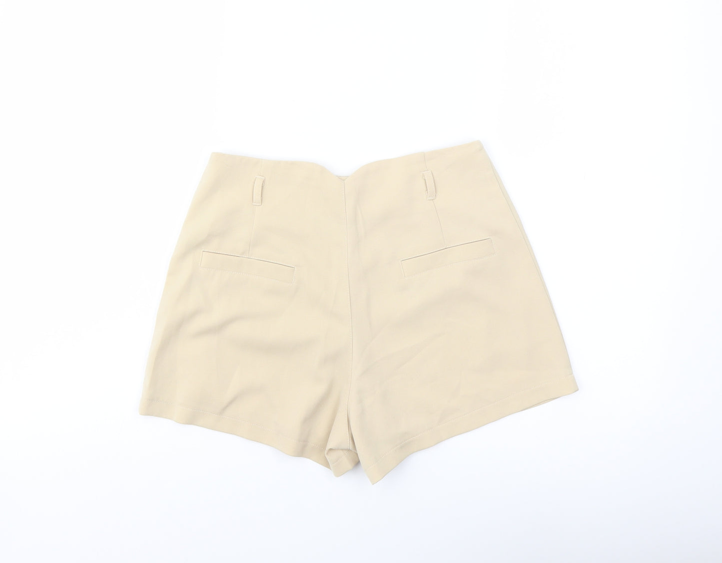 Eva & Lola Womens Beige Polyester Chino Shorts Size S L3 in Regular Zip