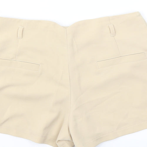 Eva & Lola Womens Beige Polyester Chino Shorts Size S L3 in Regular Zip