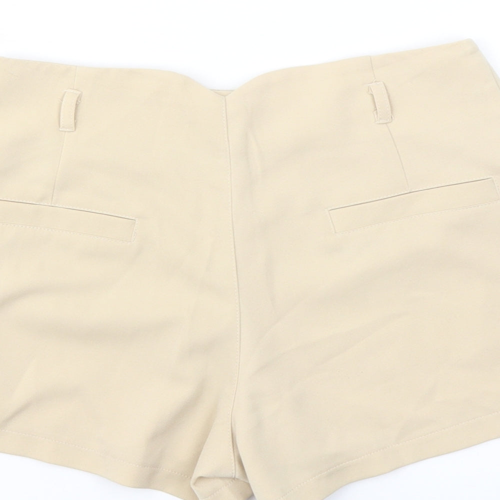 Eva & Lola Womens Beige Polyester Chino Shorts Size S L3 in Regular Zip