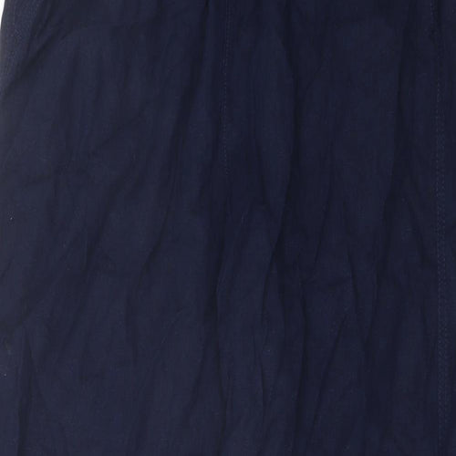 Marks and Spencer Womens Blue Linen Trousers Size 18 L31 in Regular Drawstring