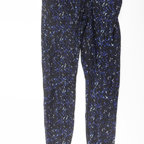 GOODMOVE Womens Blue Geometric Polyester Capri Leggings Size 8 L24 in Regular Pullover