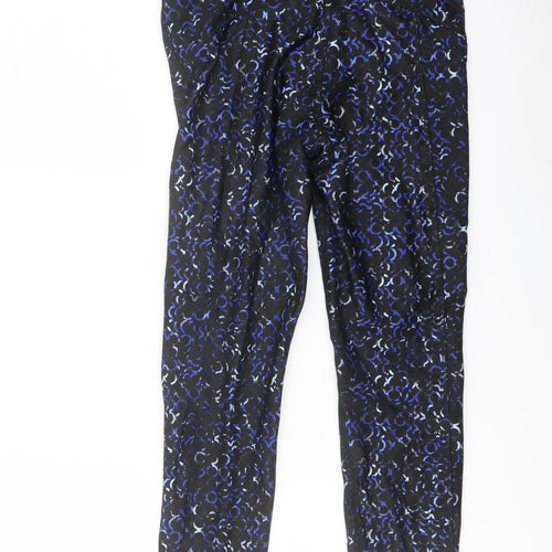 GOODMOVE Womens Blue Geometric Polyester Capri Leggings Size 8 L24 in Regular Pullover