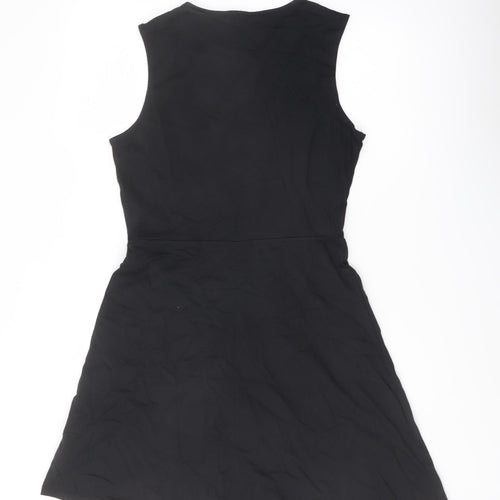 Marks and Spencer Womens Black Cotton A-Line Size 10 Round Neck Pullover
