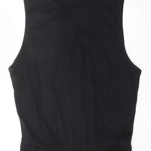 Marks and Spencer Womens Black Cotton A-Line Size 10 Round Neck Pullover