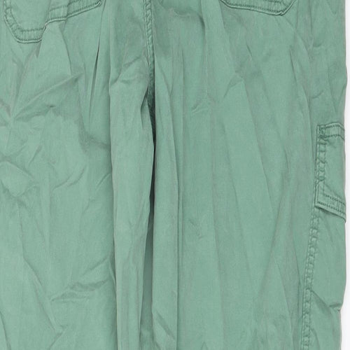 Marks and Spencer Womens Green Lyocell Cargo Trousers Size 16 L29 in Regular Button