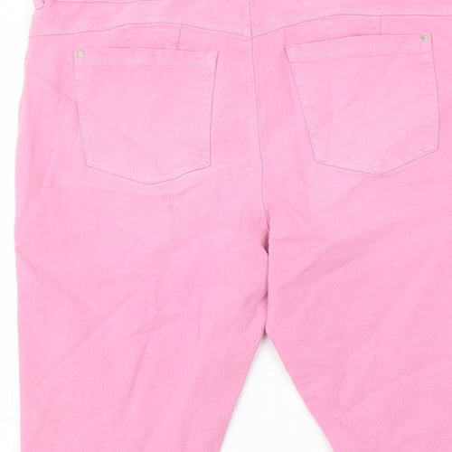 Marks and Spencer Womens Pink Cotton Bermuda Shorts Size 20 L13 in Regular Button