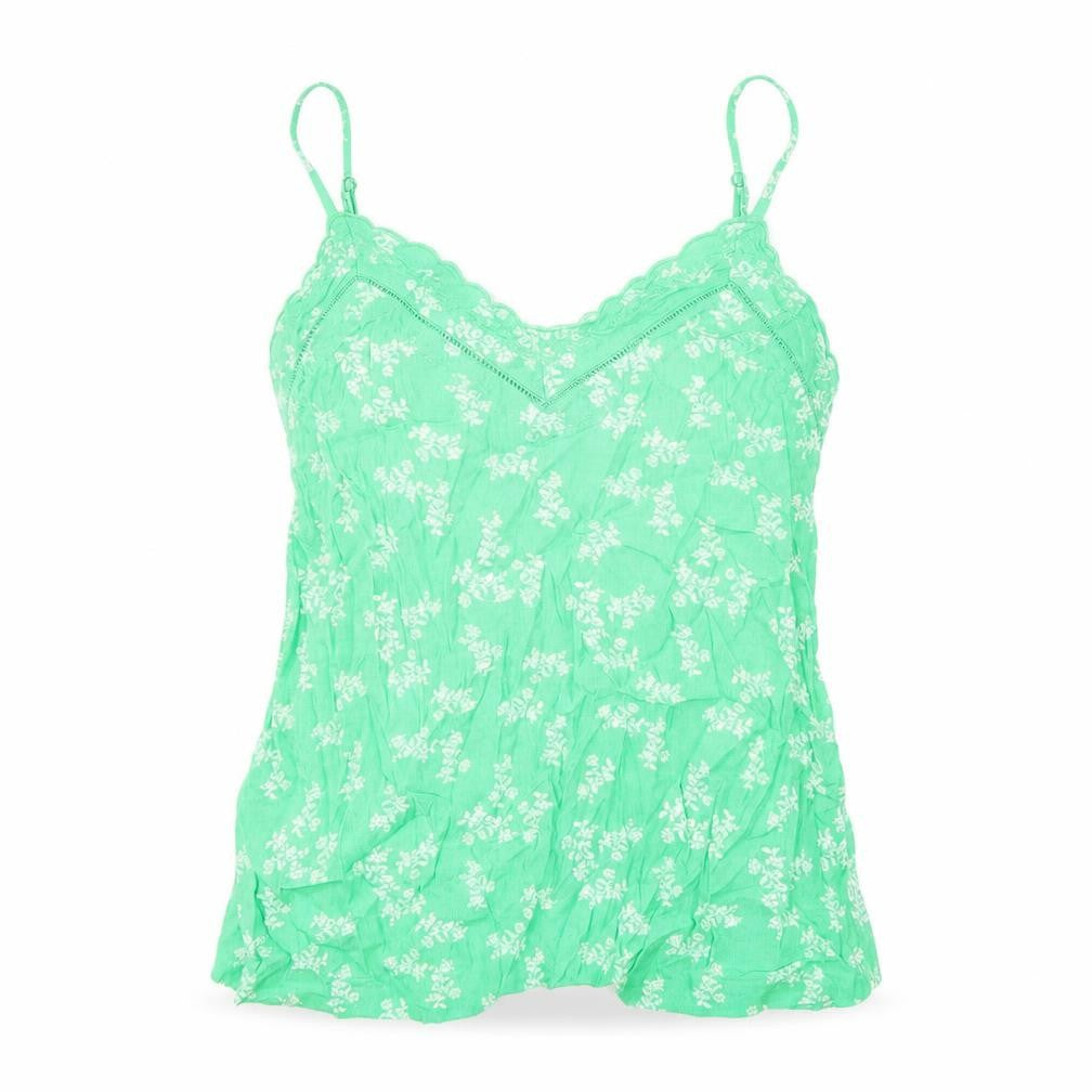 Marks and Spencer Womens Green Floral Viscose Basic Tank Size 10 Sweetheart
