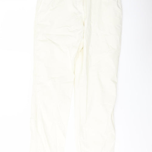 Marks and Spencer Womens Ivory Cotton Chino Trousers Size 6 L28 in Regular Button