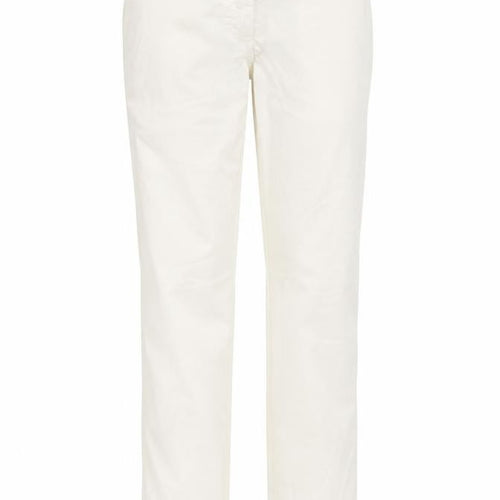 Marks and Spencer Womens Ivory Cotton Chino Trousers Size 6 L28 in Regular Button