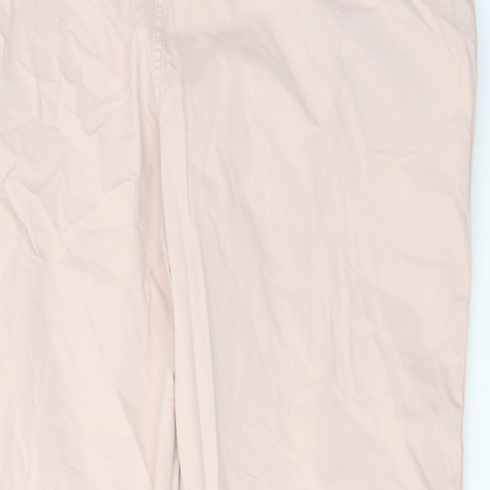 Marks and Spencer Womens Pink Cotton Chino Trousers Size 18 L24 in Regular Button