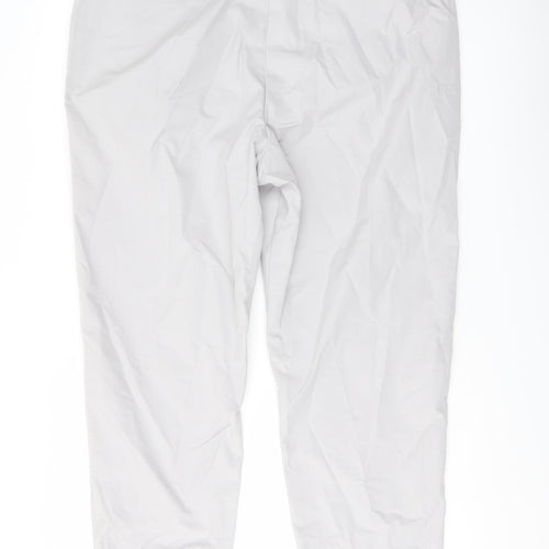 Marks and Spencer Womens Grey Cotton Chino Trousers Size 18 L27 in Regular Button