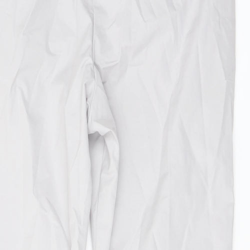 Marks and Spencer Womens Grey Cotton Chino Trousers Size 18 L27 in Regular Button