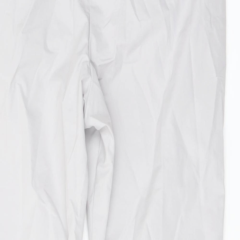 Marks and Spencer Womens Grey Cotton Chino Trousers Size 18 L27 in Regular Button