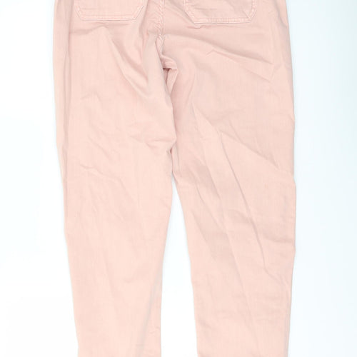 Marks and Spencer Womens Pink Cotton Jogger Trousers Size 10 L29 in Regular Button