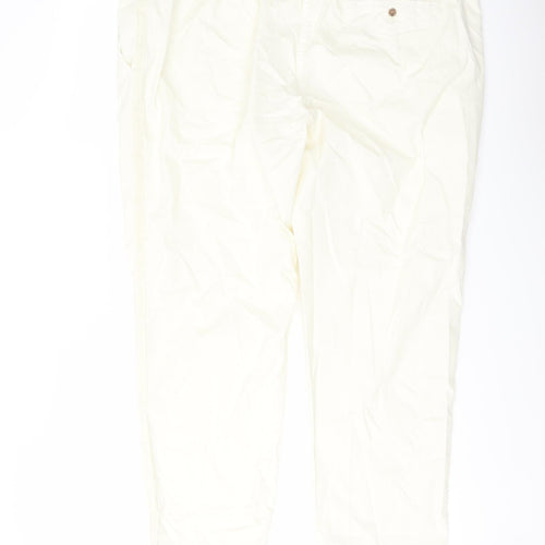 Marks and Spencer Womens Ivory Cotton Chino Trousers Size 20 L27 in Regular Button