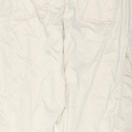 Marks and Spencer Womens Beige Lyocell Cargo Trousers Size 22 L26 in Regular Button