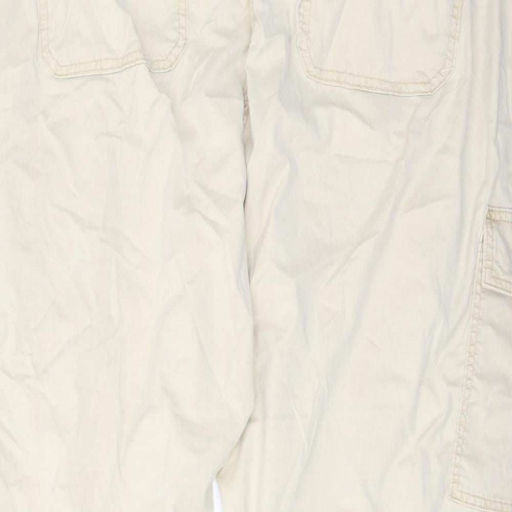 Marks and Spencer Womens Beige Lyocell Cargo Trousers Size 22 L26 in Regular Button