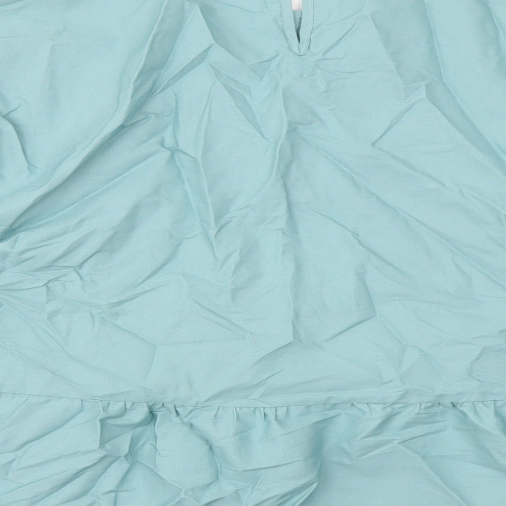 Marks and Spencer Womens Green Cotton Basic Blouse Size 22 Round Neck