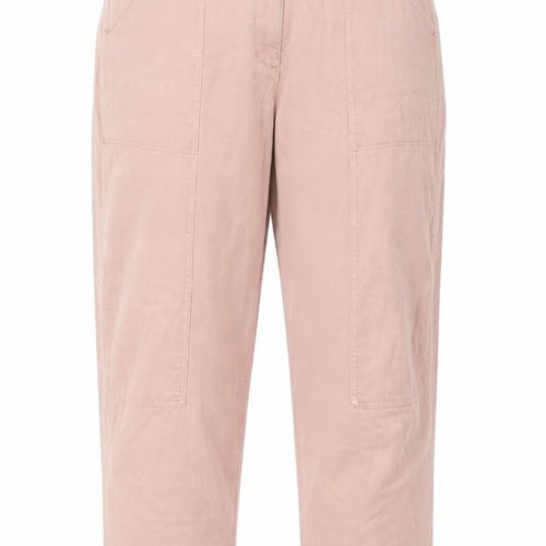 Marks and Spencer Womens Pink Cotton Trousers Size 20 L27 in Regular Button