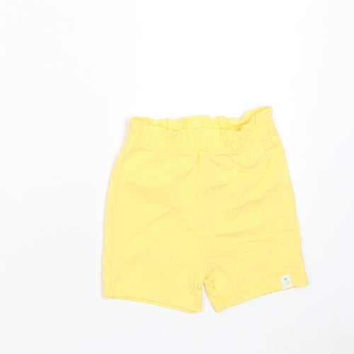 Marks and Spencer Girls Yellow Camel Cropped Trousers Size 12-18 Months Pullover - Embroidered