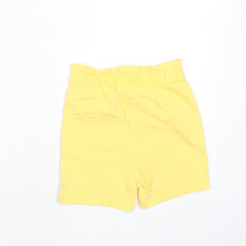Marks and Spencer Girls Yellow Camel Cropped Trousers Size 12-18 Months Pullover - Embroidered