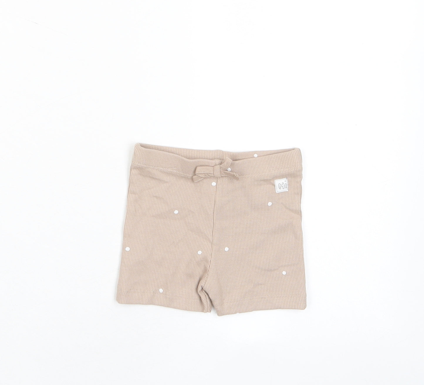 Marks and Spencer Girls Brown Polka Dot Cotton Cropped Trousers Size 3-6 Months Pullover - Embroidered