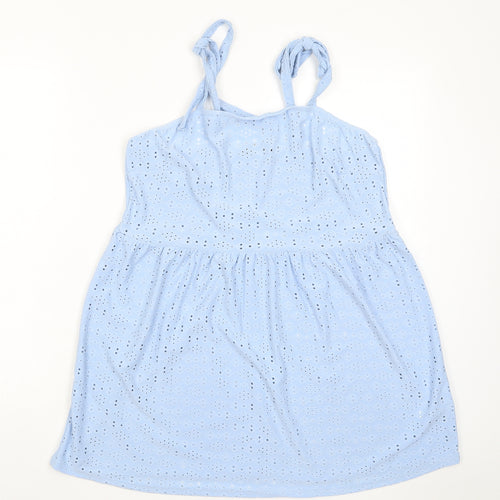 Yours Womens Blue Polyester Tunic Tank Size 16 Square Neck - Embroidered
