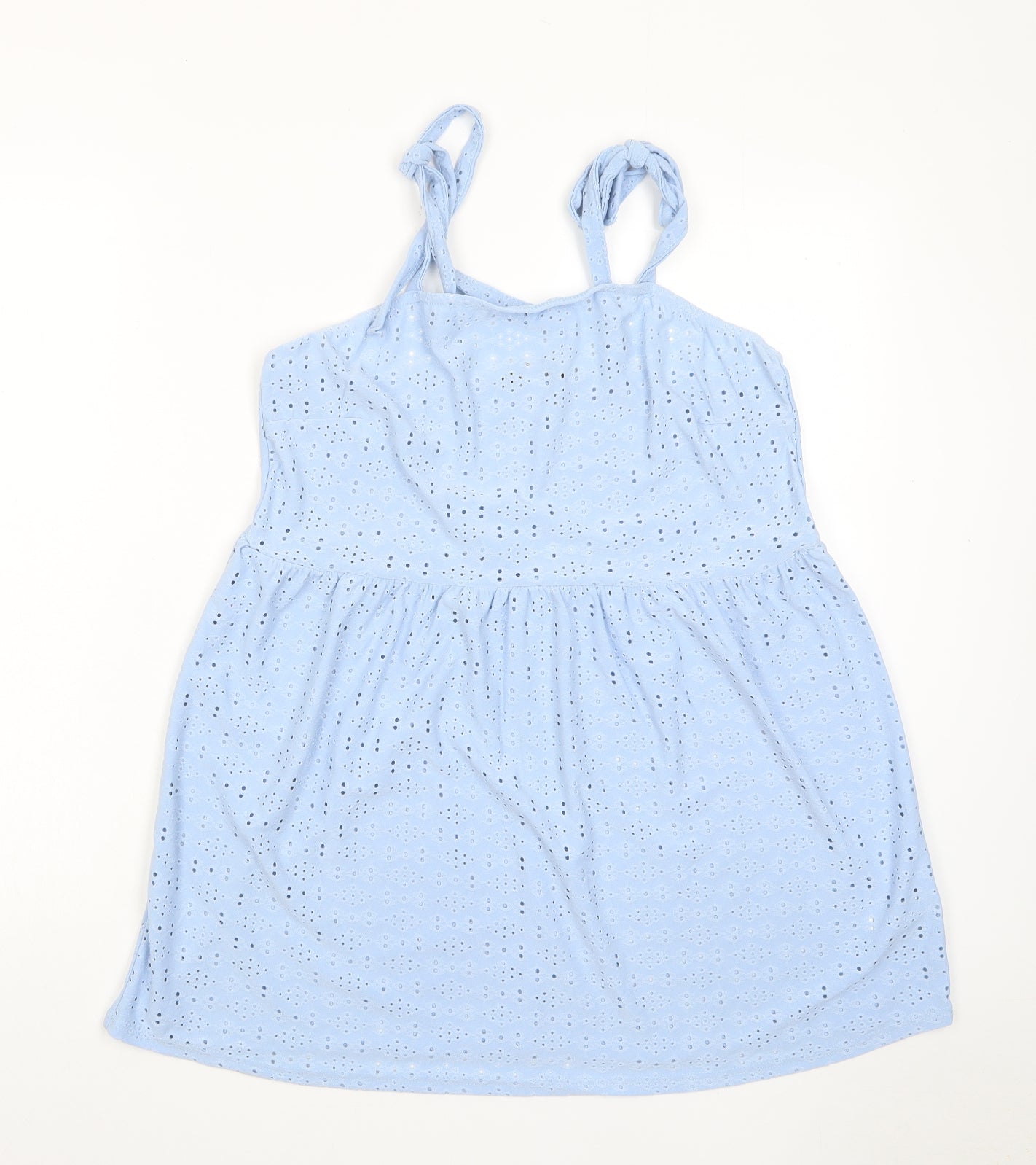 Yours Womens Blue Polyester Tunic Tank Size 16 Square Neck - Embroidered
