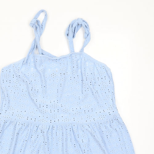Yours Womens Blue Polyester Tunic Tank Size 16 Square Neck - Embroidered