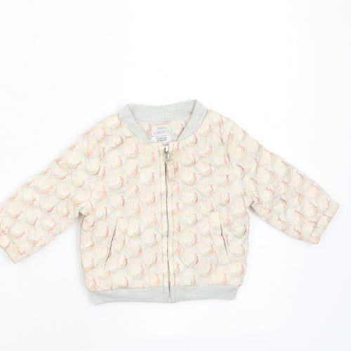 mamas & papas Girls Multicoloured Geometric Jacket Size 0-3 Months Zip - Pockets