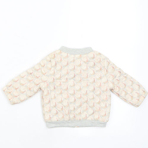 mamas & papas Girls Multicoloured Geometric Jacket Size 0-3 Months Zip - Pockets