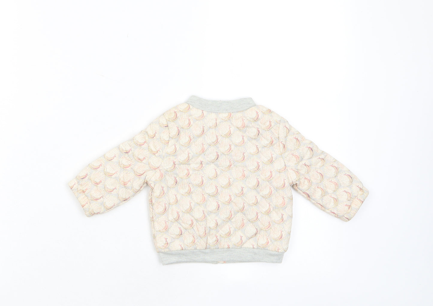 mamas & papas Girls Multicoloured Geometric Jacket Size 0-3 Months Zip - Pockets