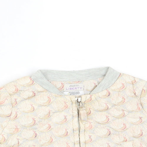 mamas & papas Girls Multicoloured Geometric Jacket Size 0-3 Months Zip - Pockets