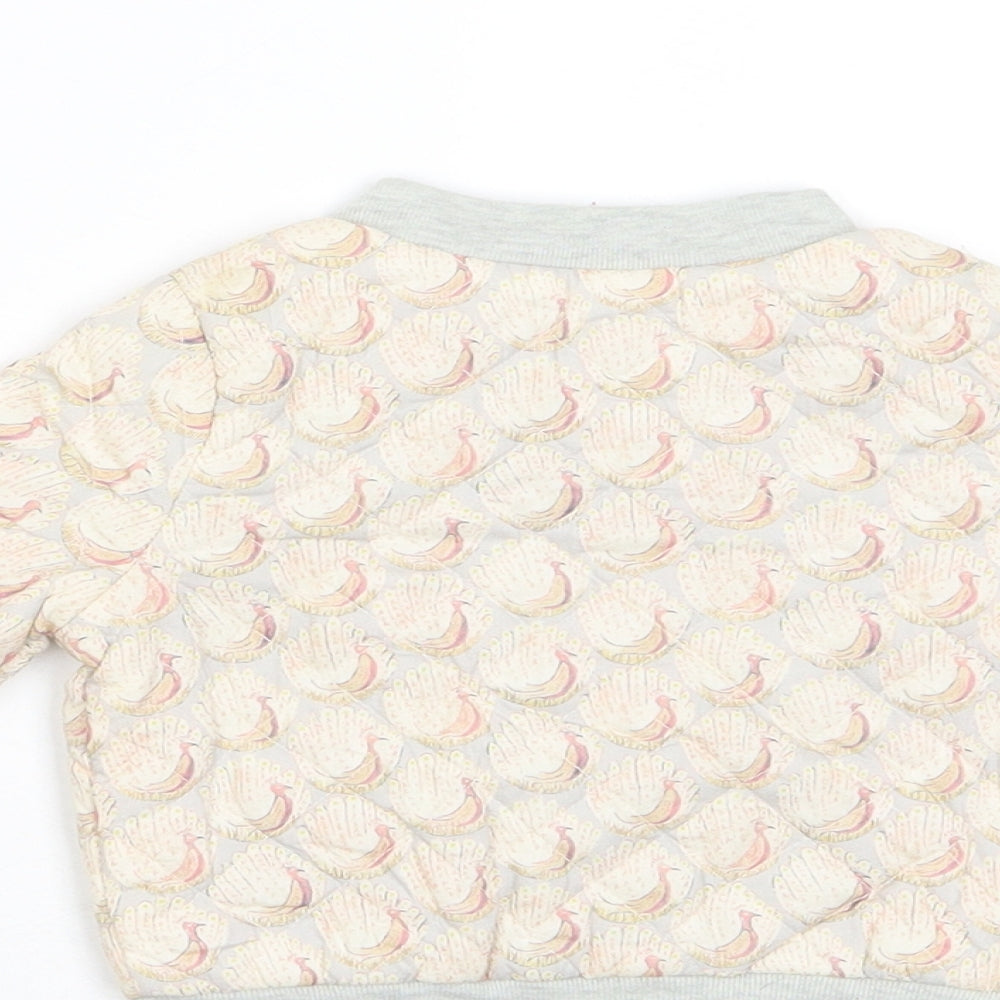 mamas & papas Girls Multicoloured Geometric Jacket Size 0-3 Months Zip - Pockets