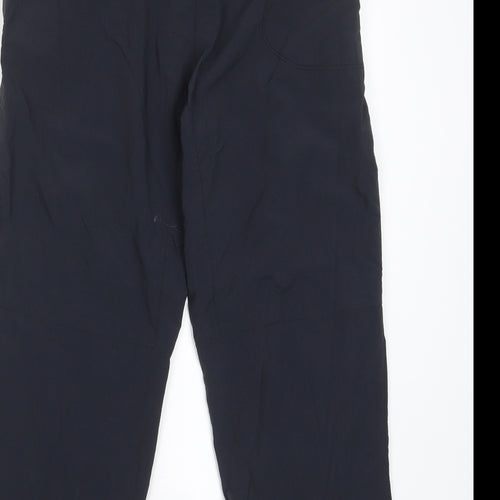 New Balance Mens Black Polyamide Trousers Size S L23 in Regular Zip - Pockets, Logo, Embroidered