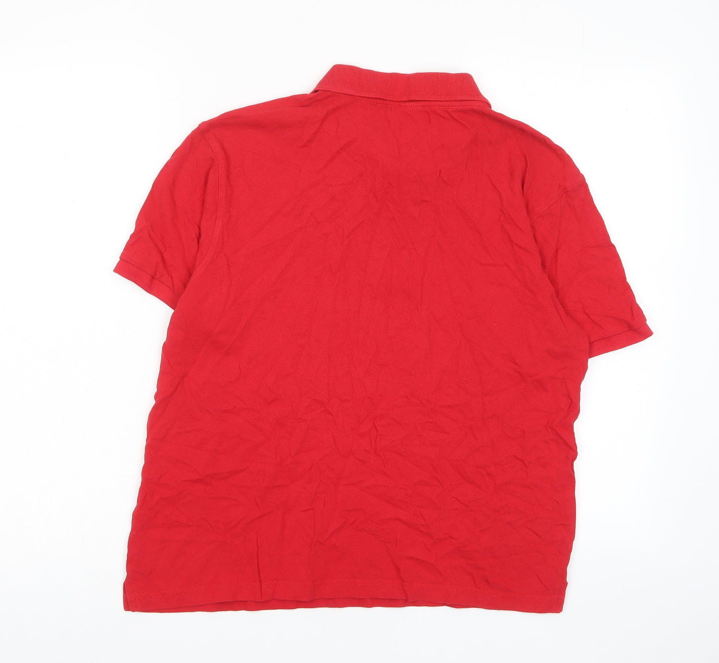 Ralph Lauren Boys Red Cotton Basic Polo Size M Collared Button - Logo