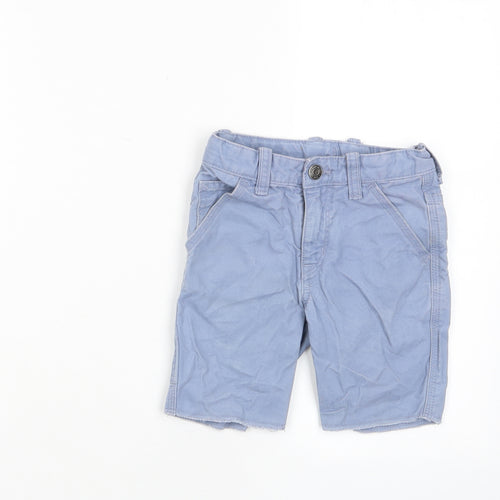 Gap Boys Blue Cotton Bermuda Shorts Size 4 Years Regular Hook & Eye - Pockets, Adjustable waist
