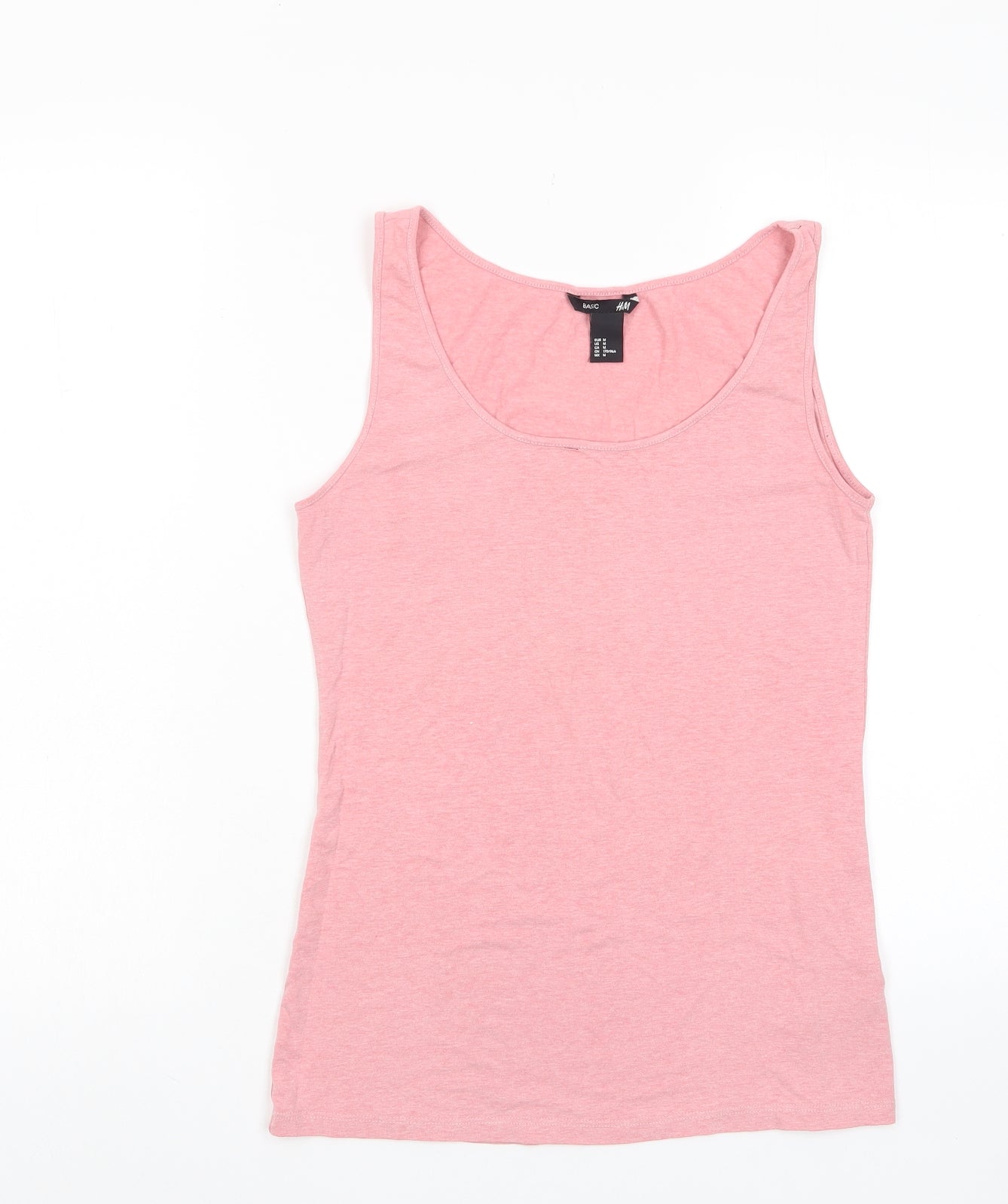 H&M Womens Pink Cotton Basic Tank Size M Scoop Neck