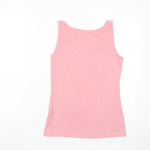 H&M Womens Pink Cotton Basic Tank Size M Scoop Neck